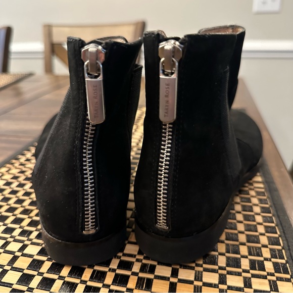 Taryn Rose Jervin Black Nubuck Leather Chelsea Ankle Boots Women’s 7.5 - Picture 7 of 12